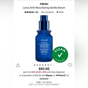Fresh Lotus Youth Preserve AHA Resurfacing Serum